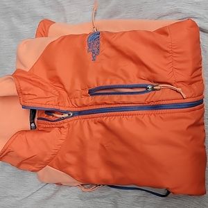Orange north face zip up size large